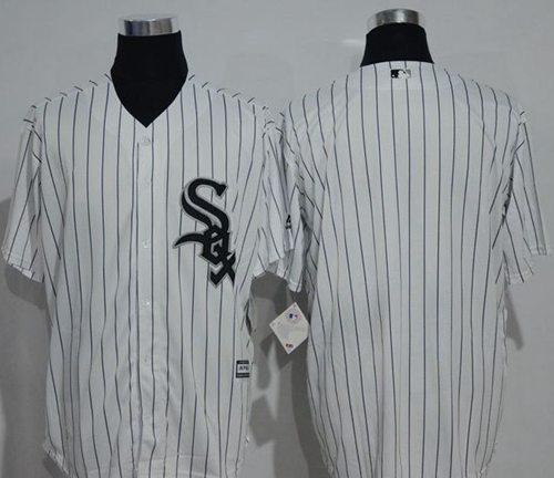 White Sox Blank White(Black Strip) New Cool Base Stitched MLB Jersey